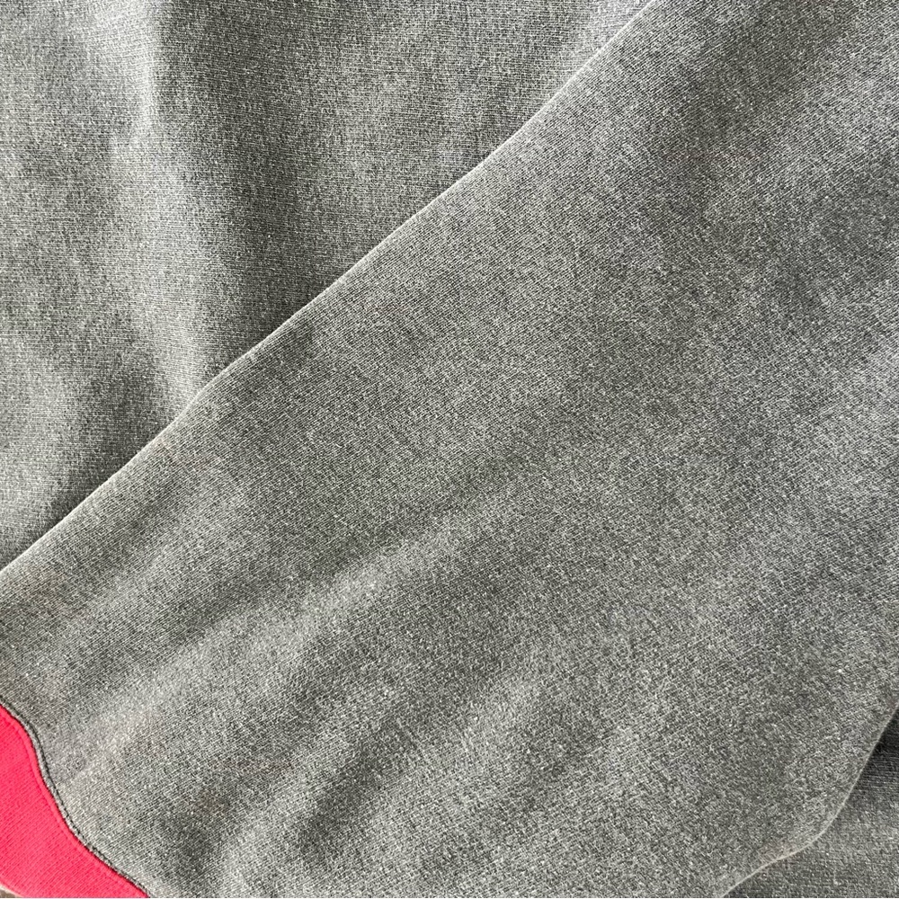 Vintage FUBU red gray rugby pullover crewneck Spellout sweatshirt 2XL hip hop - Picture 12 of 12